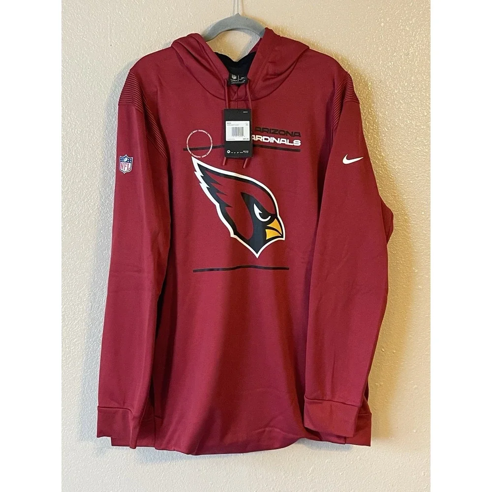 Men's 3XL NWT Arizona Cardinals Nike Sideline Logo Performance Hoodie Red‎